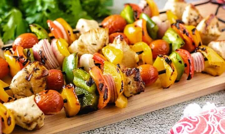 Grilled Chicken and Vegetable Skewers