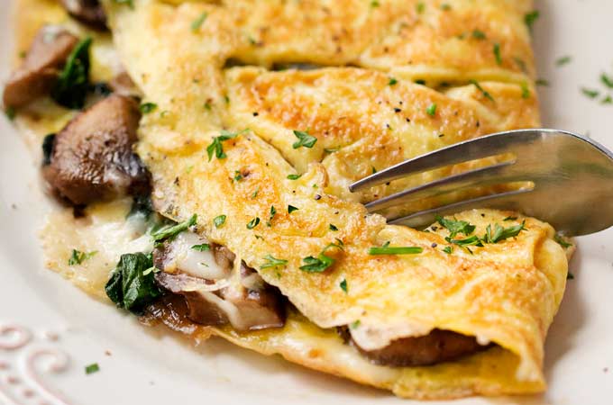 Spinach and Mushroom Omelette