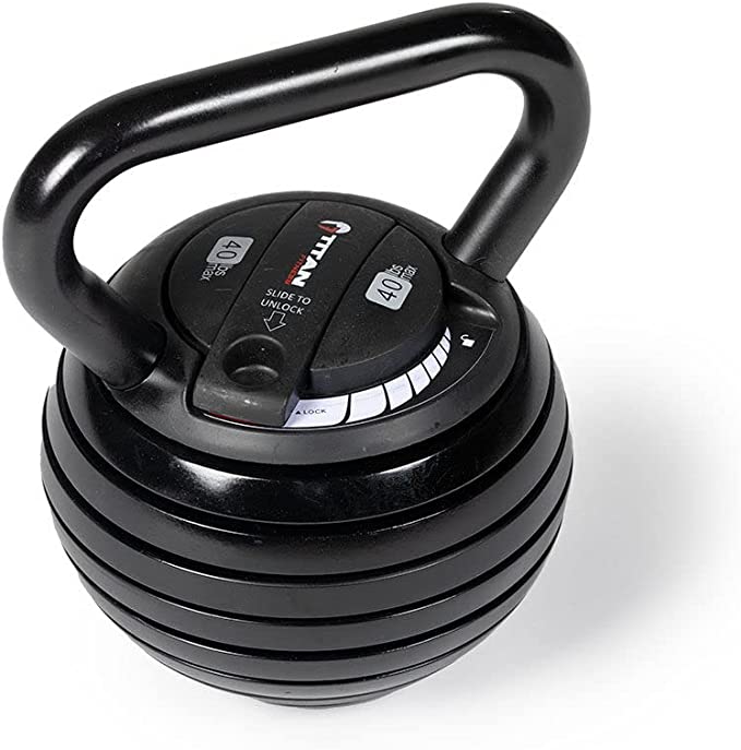 Titan Fitness 10 LB-40 LB Adjustable Kettlebell Weight Set