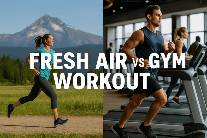 ChatGPT Image Jun 29, 2025, 01_55_48 PM woman running outdoors vs man on treadmill in gym – fresh air vs gym workout concept