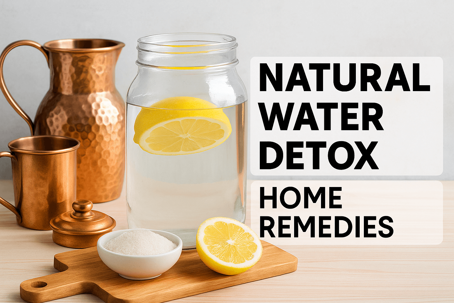 Natural Water Detox Remedies – Copper Pitcher, Lemon Water, and Sea Salt