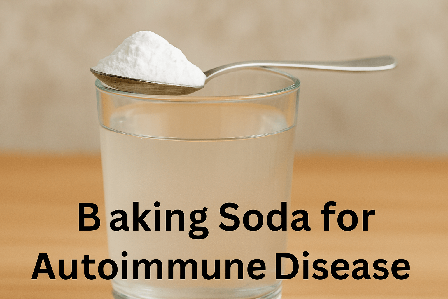 Glass of water with baking soda for autoimmune inflammation support