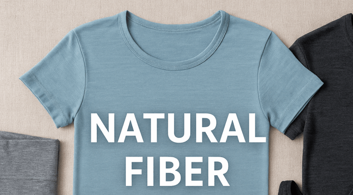 Is polyester or cotton better for gym clothes Flat lay of organic cotton leggings, merino wool T-shirts, and a sports bra on a beige background with text "Natural Fiber Sportswear"