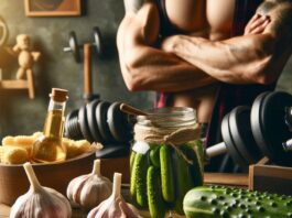 Aged Persian pickled garlic in glass jar